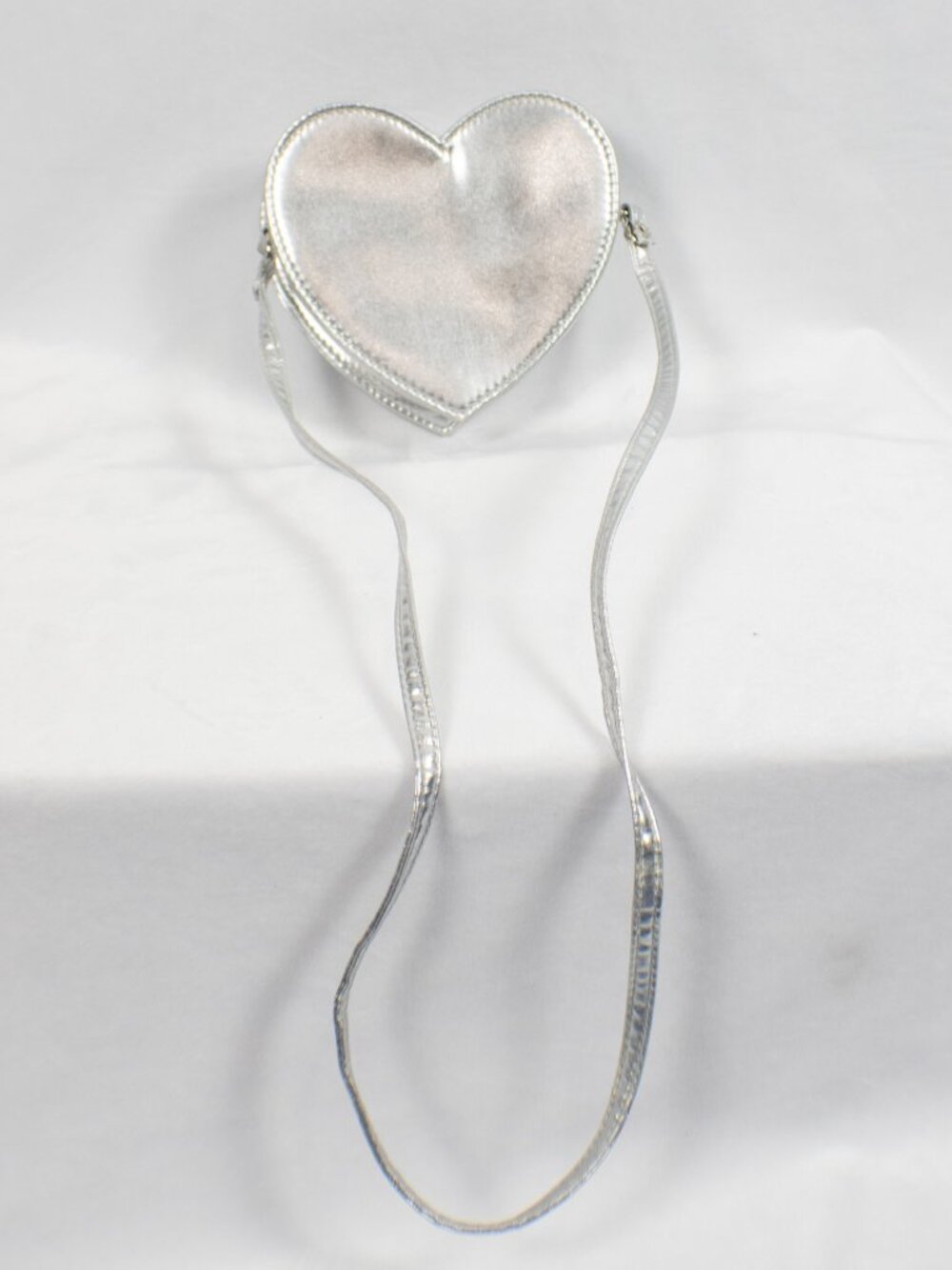 H&M Metallic Silver Heart-Shaped Crossbody Bag / Shoulder Bag
